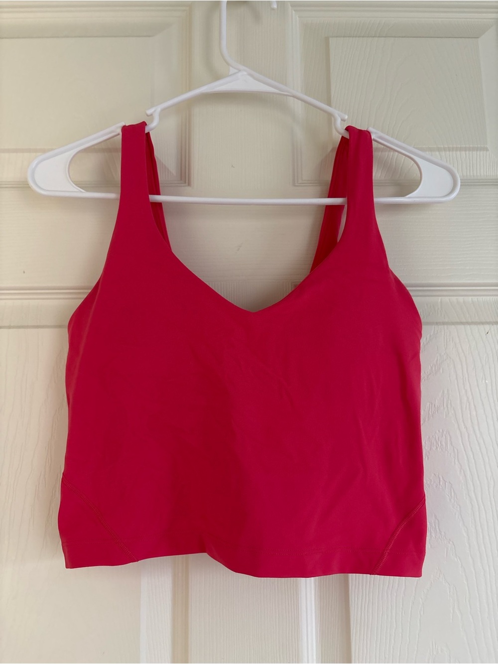 Lululemon Women's Pink V-Neck Crop Tank Top